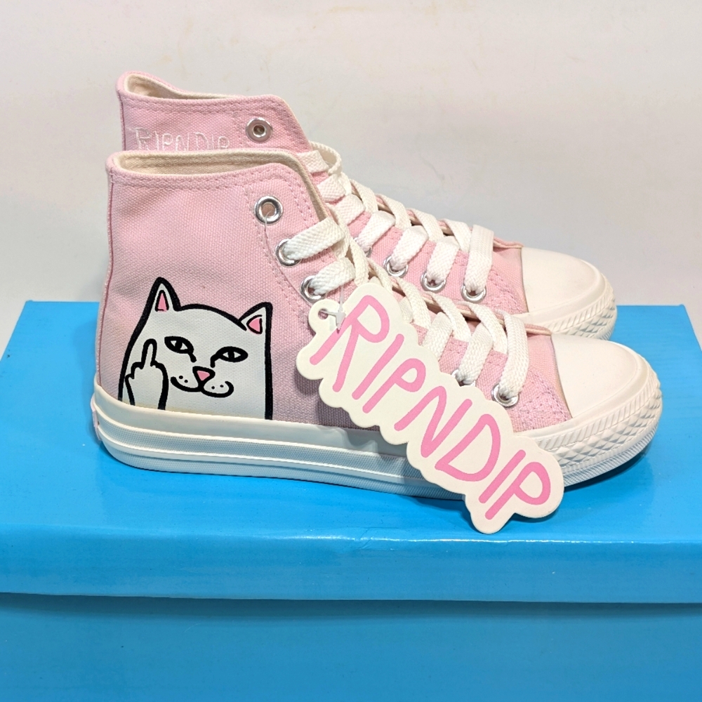 RIPNDIP HIGH LORD NERMAL Middle Finger CAT PINK Men's 4 Women's 6 SKATE SHOES